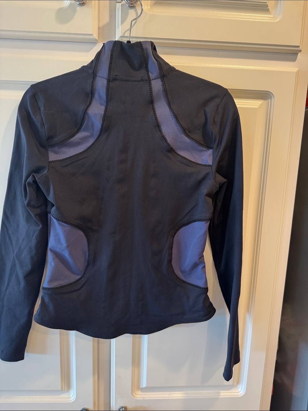 Women’s Black Jacket with Purple Accent - Zip Front Utility Style - Picture 2 of 3